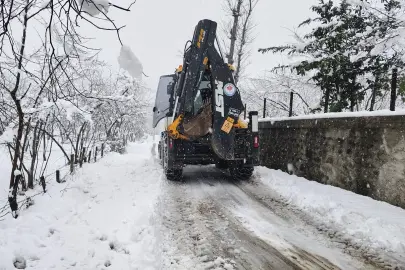 Trabzon'da Büyükşehir ekipleri kar yağışına karşı sahada