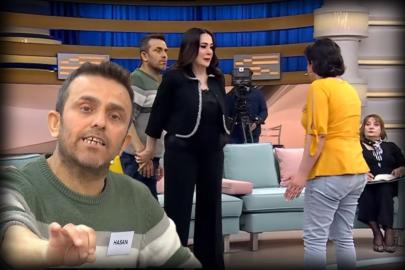 Canlı yayında şiddet krizi! Eşinden dayak yediğini söyleyen Hasan kaçacak yer aradı