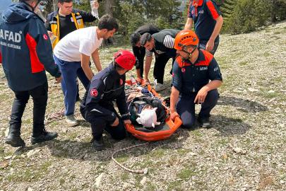 Uçuruma düşüp yaralandı, ekiplerin ortak çalışmasıyla kurtarıldı
