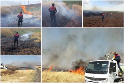 Adıyaman'da ekin ve saman yangınları kontrol altına alındı