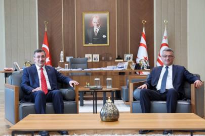 Cumhurbaşkanı Yardımcısı Yılmaz, KKTC Cumhurbaşkanı Erhürman ile bir araya geldi