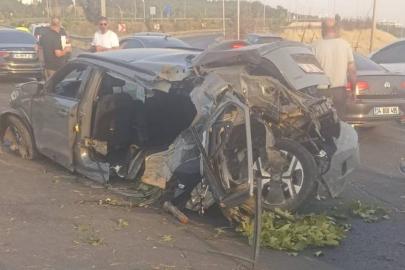 Diyarbakır'da takla atan araç hurdaya döndü: 2 yaralı