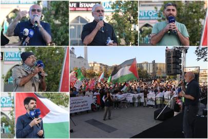 Filistin Konvoyu için İstanbul'da miting düzenlendi