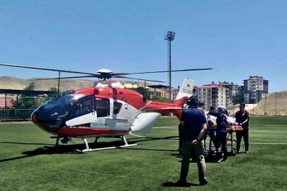 Alerjik rahatsızlığı bulunan hasta hava ambulansıyla Malatya’ya sevk edildi