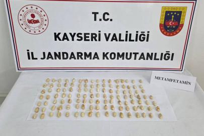 Kayseri’de ticari takside 604 gram metamfetamin ele geçirildi