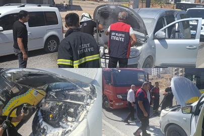 Siirt'te seyir halindeki kamyonette yangın çıktı