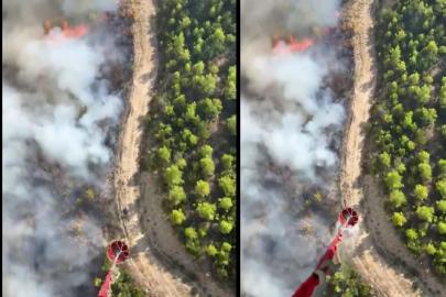 Antalya Serik’te yangına havadan ve karadan müdahale