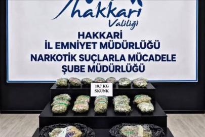 Hakkari'de 10 kilogram skunk ele geçirildi: 9 tutuklama