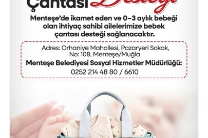 Menteşe Belediyesi'nden 'bebek çantası' desteği